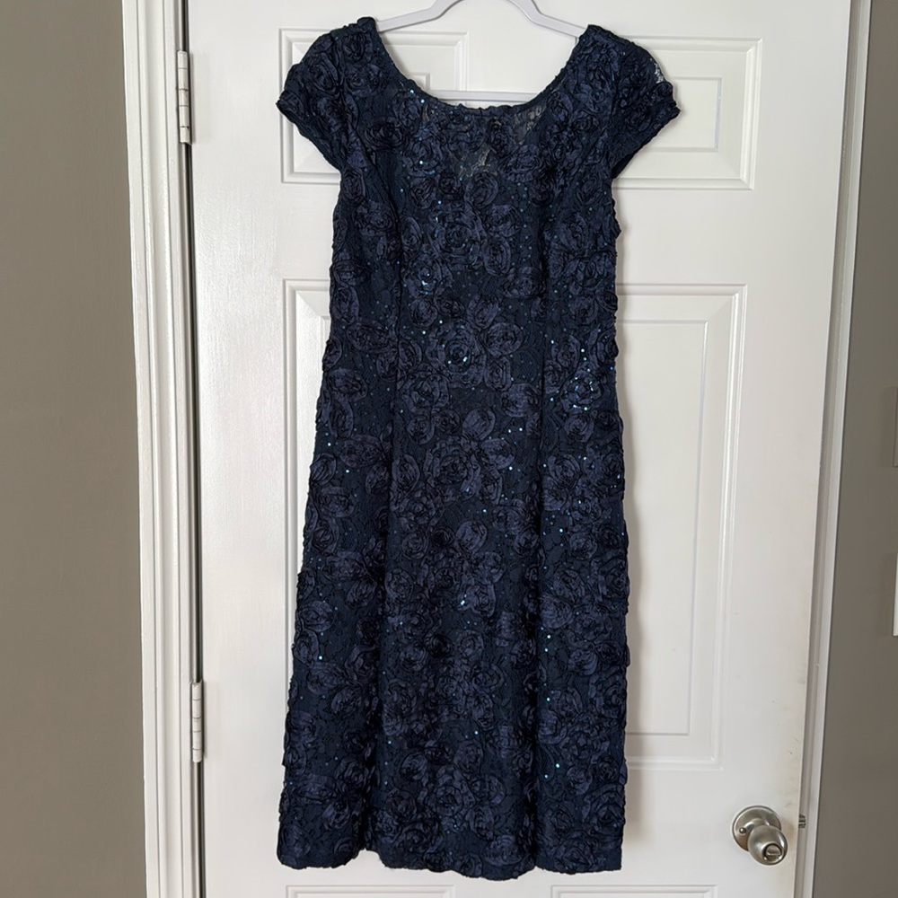 Alex Evenings Navy Gown - Size 10P - Picture 2 of 16